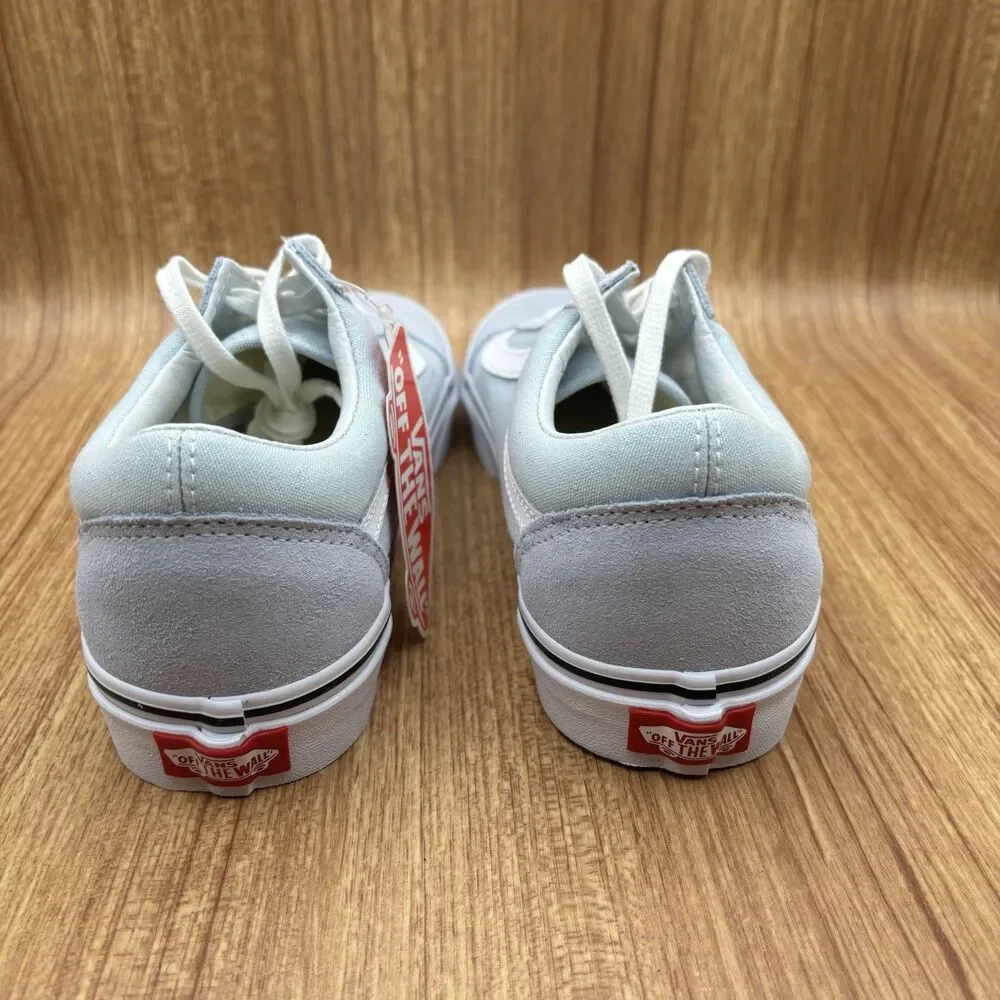 Vans Old Skool Shoes Womens 7.5 Light Blue Canvas Suede Lace Up Sneakers New - Picture 4 of 8